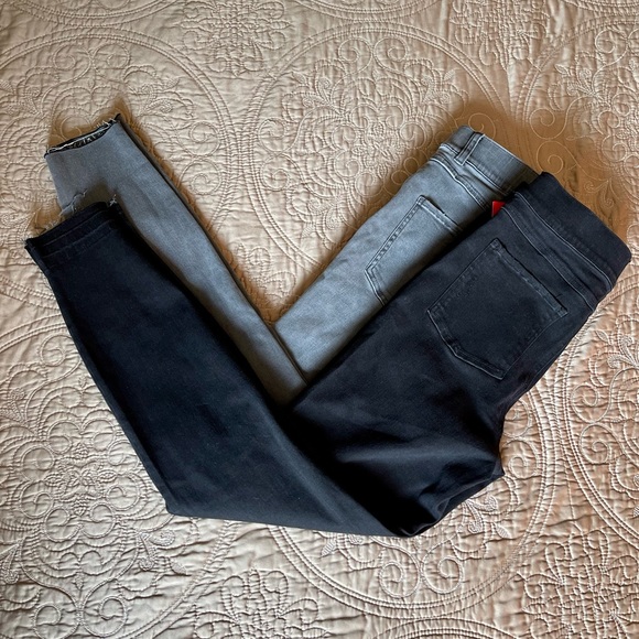 SPANX Lot of 2 Distressed Ankle Skinny Jeans MEDIUM Reg Fit Gray & Black - Picture 5 of 10